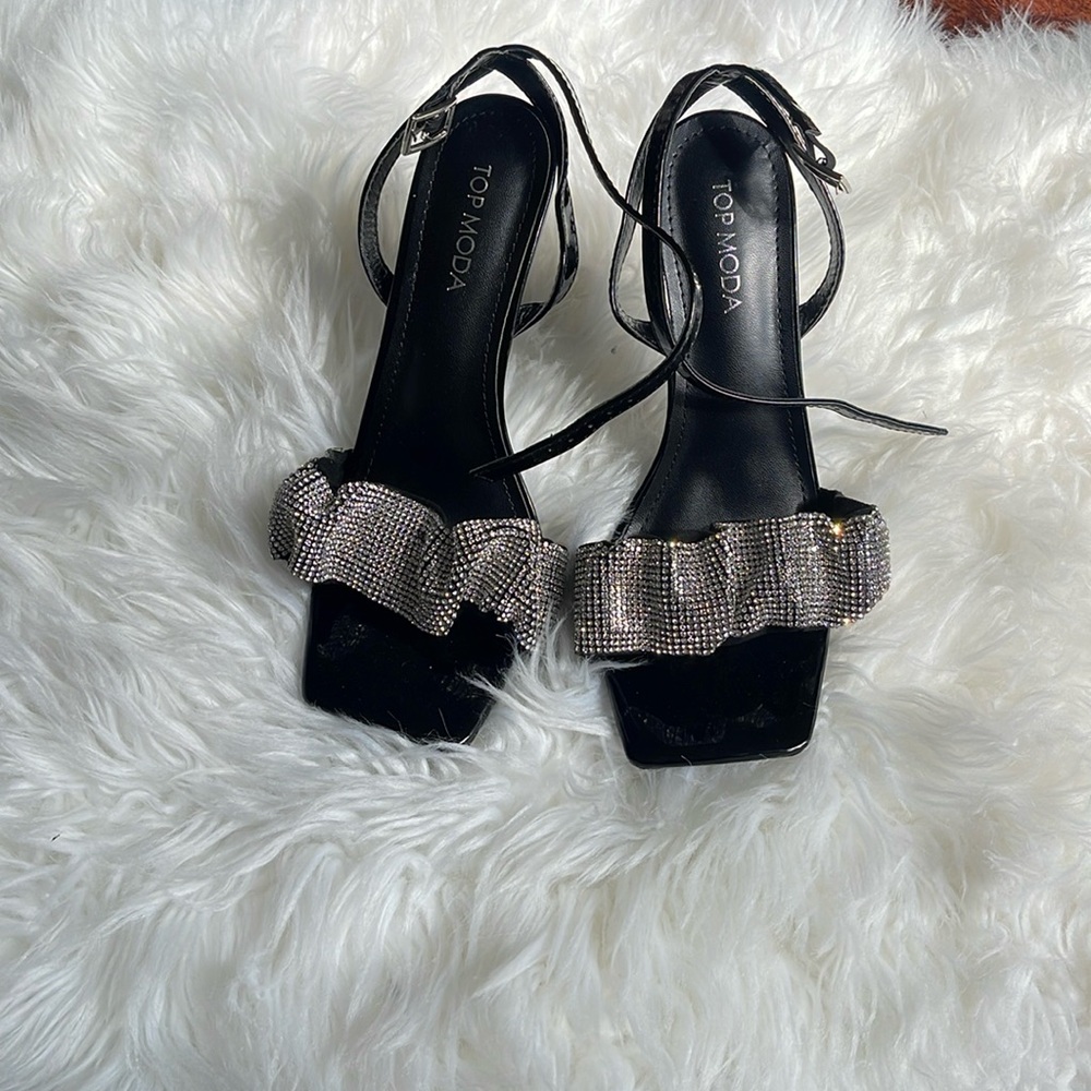 Brand New Rhinestone strap heel